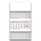 Tridelni poslovni koledar 2024 - 1x piralni - rde/siv - recikliran M