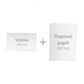 Grafino oblikovanje in tisk > Paketi - design in tisk v 24 urah > Vizitke + dopisni papir > 300 x vizitke + 300 x dopisni papir 4/0 (24h*)